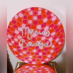“Mornin’ beautiful” circular canvas hand painted wall art